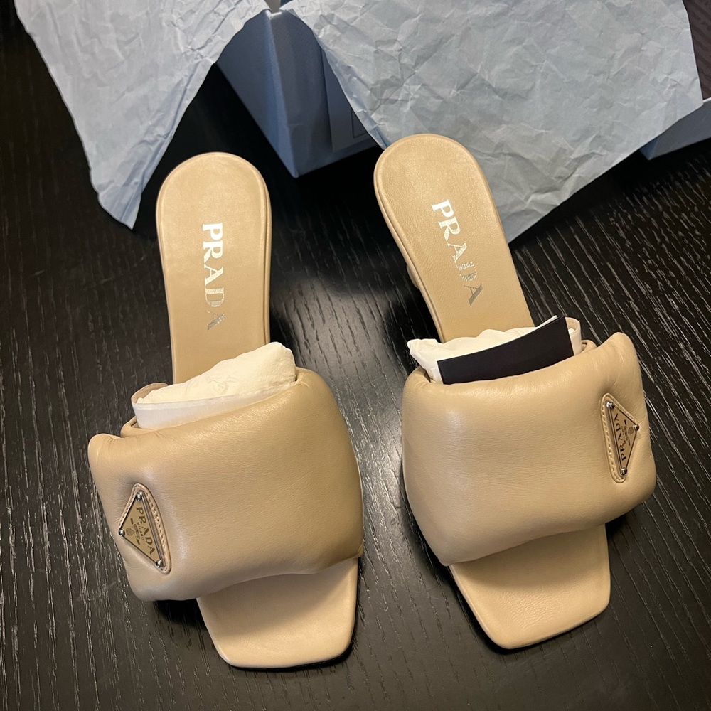 Prada Padded Calzature Donna Mule size 37 Color Deserto - BRAND NEW in Box